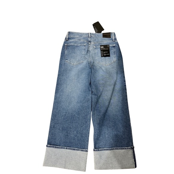 New PAIGE Sasha Ankle High Rise Wide Leg Jeans Vintage Wash Walk of Fame 29 - Picture 3 of 11